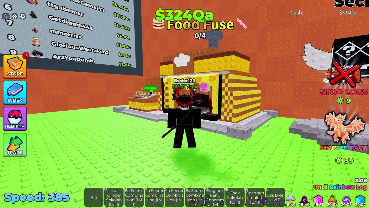 ESCAPE LOGS FOR BRAINROTS UPDATE + ADMIN ABUSE! New food fuse