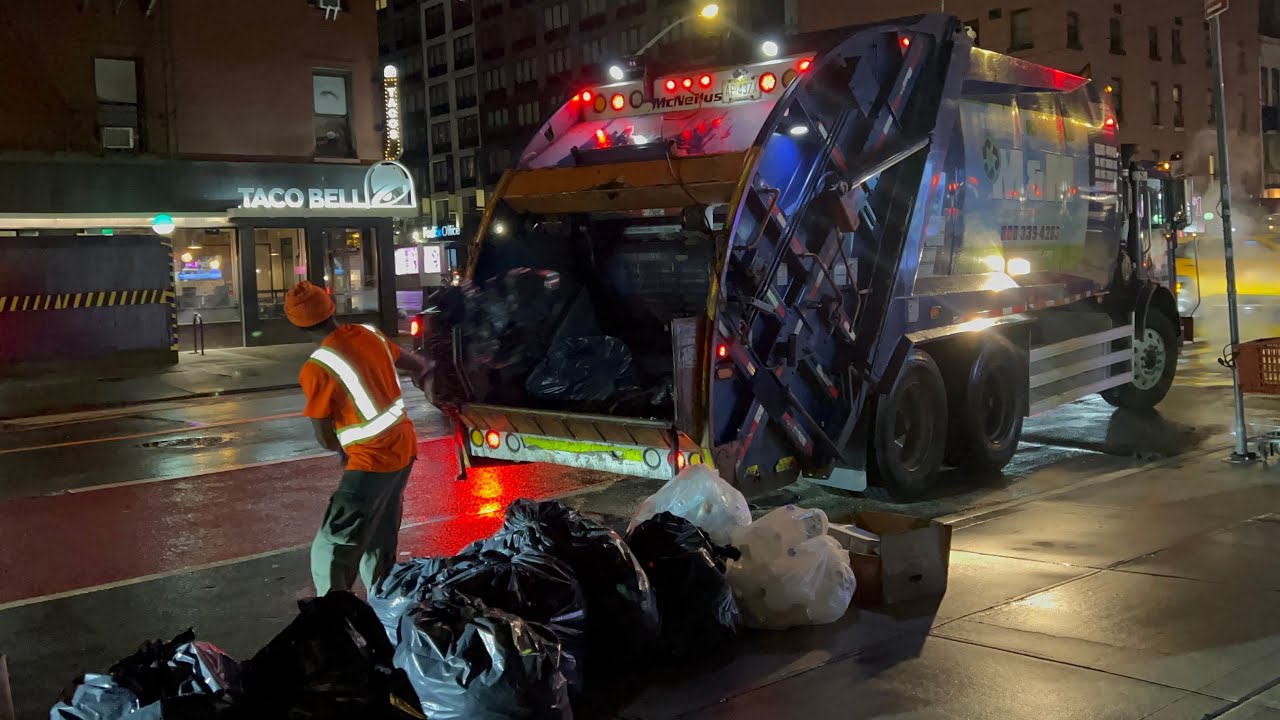 Garbage Trucks VS Wet New York City Trash