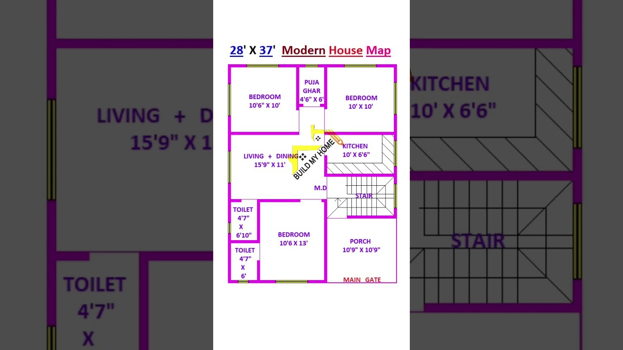 28 x 37 #buildmyhome #home #houseplan #housedesign #homeplan #housemap #shortsvideo #shorts