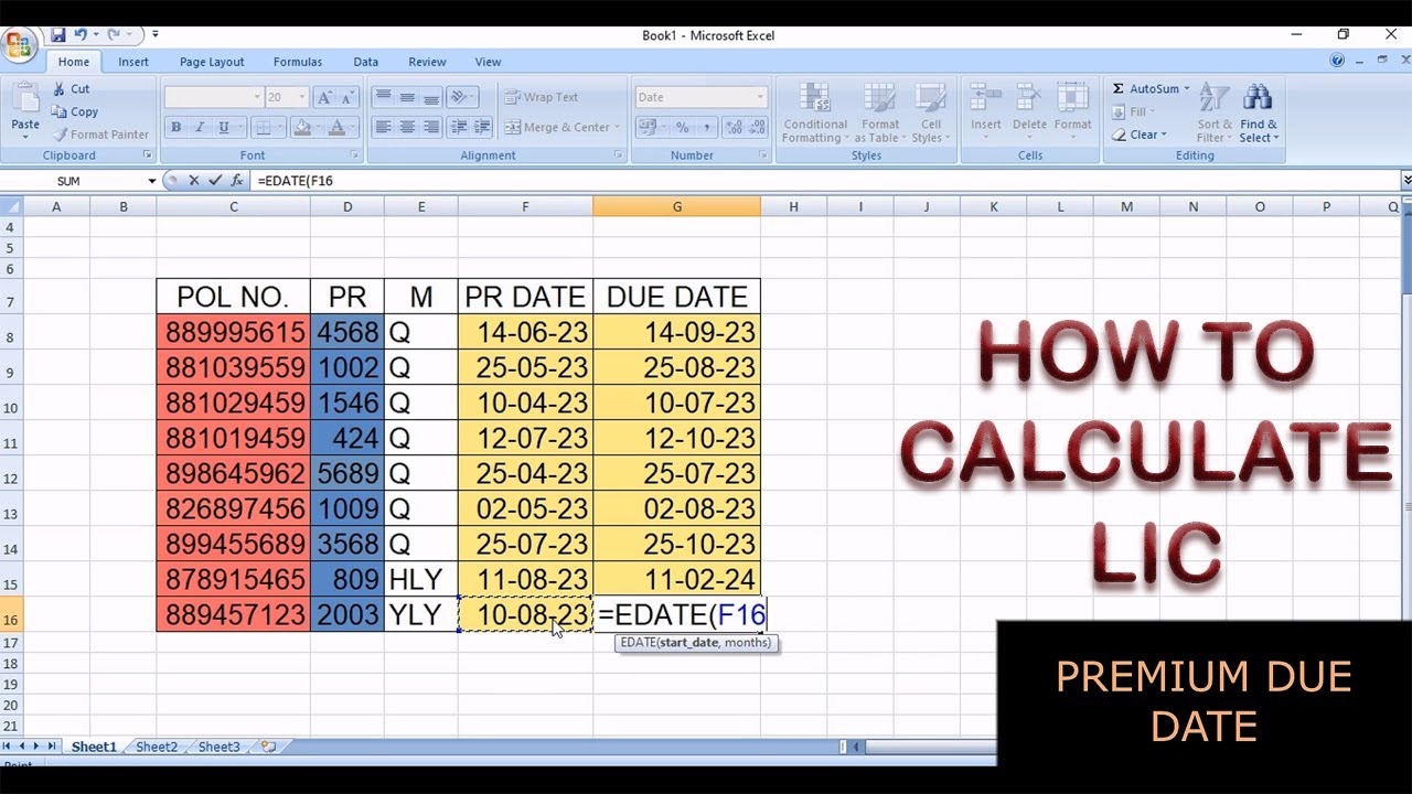 CALCULATE LIC PREMIUM DUE DATE. #viralvideo #viral #youtube #youtuber #video #lic
