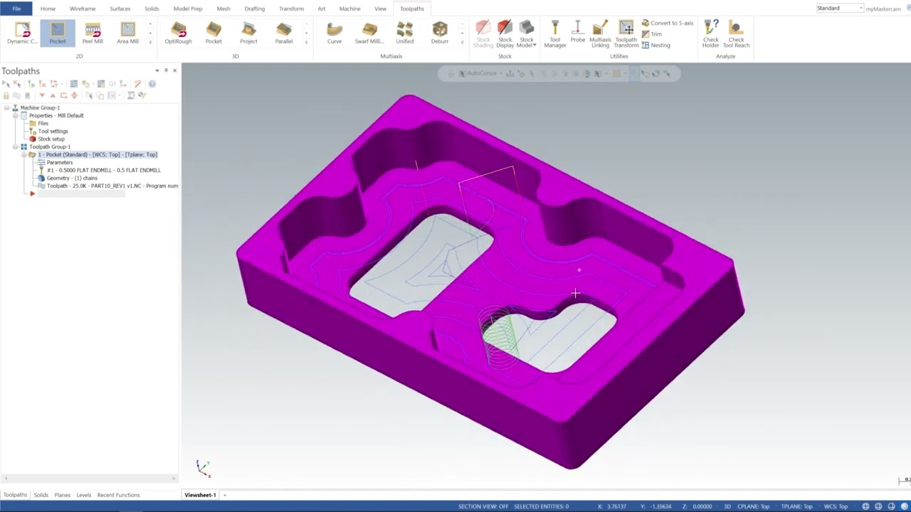 MasterCAM Pocket Tutorial