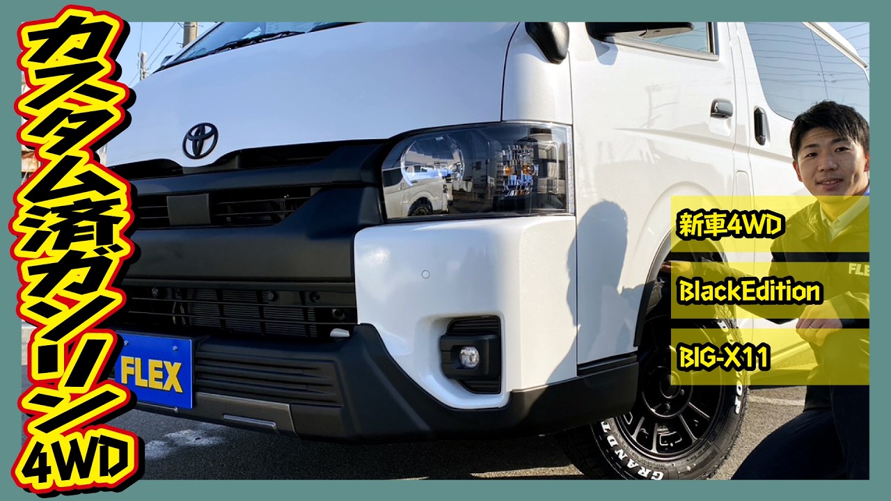 カスタム済み！大人10人前向き乗車可能！新車ワゴンGLガソリン4WD！アルパインBIG-X11インチナビ&フリップダウンモニタ&ETC付♪｜8型ハイエース