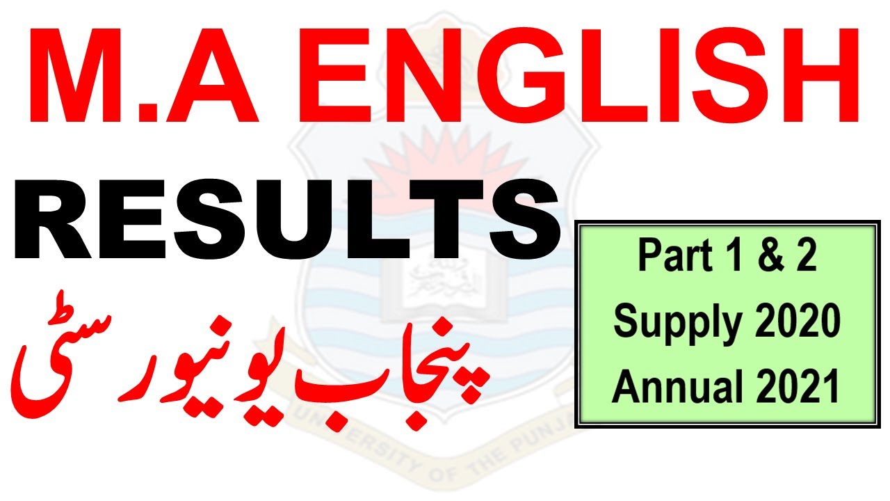 ma part 1 & 2 english result punjab university Ma Englis Result Pu Result 2021 English ma english