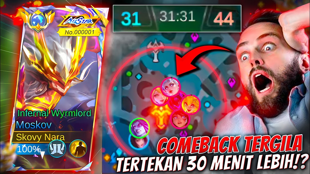Epic Comeback Paling Gila !! Berjuang Di Menit 30++ Melawan Top Global!! Deg-degan Parah! ~ MLBB