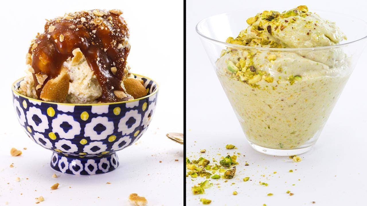 Easy Pistachio Nice Cream & No-Churn Banana Pudding Ice Cream