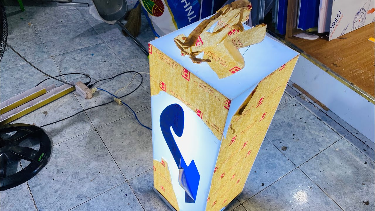 Làm hộp đèn 5D mica đẹp. Hộp đèn mica 5 mặt. Hồ Thanh Hùng 0937299024