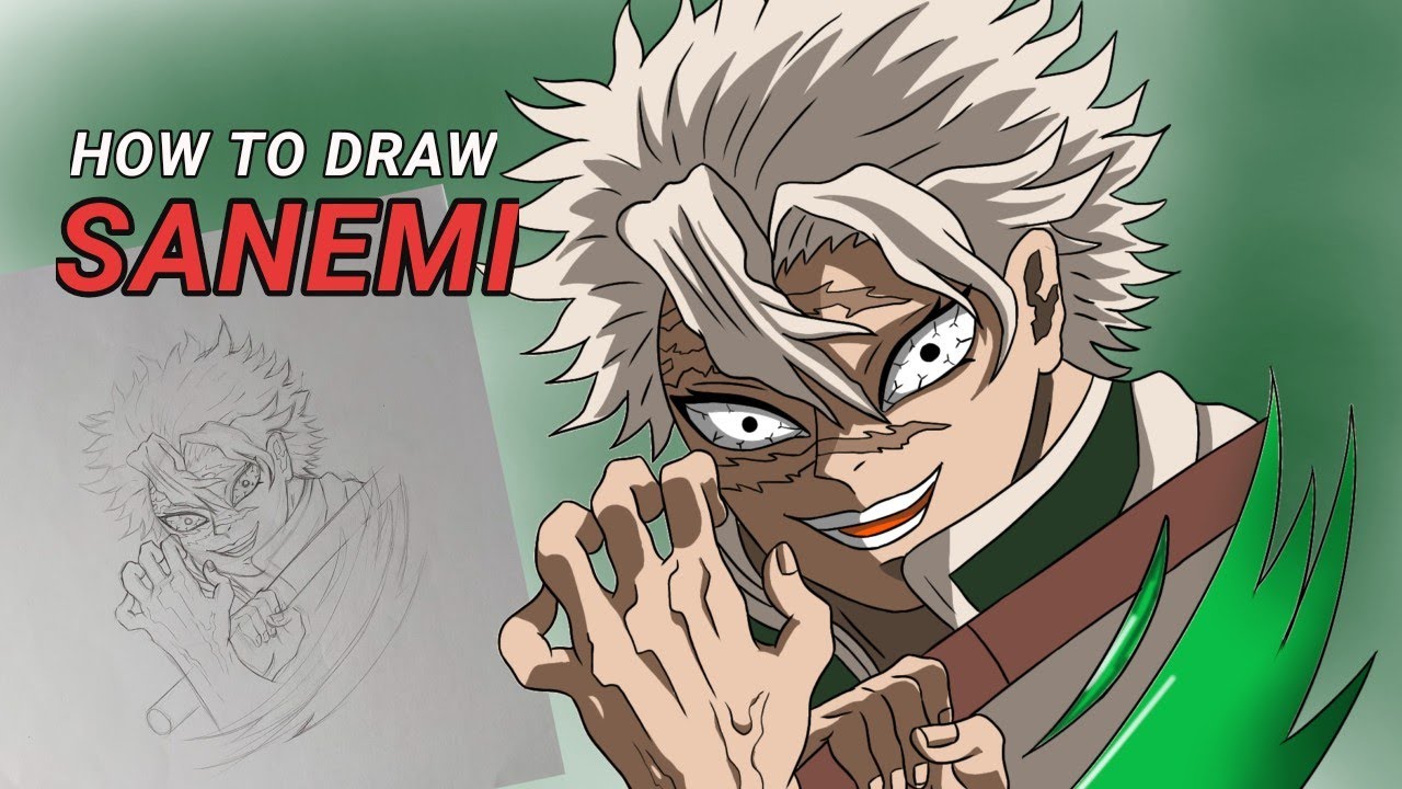 How to Draw SANEMI SHINAZUGAWA Step by Step | Demon Slayer Drawing Tutorial