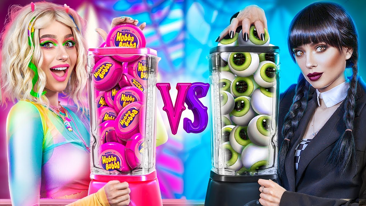 Wednesday Addams vs Enid! Extreme Sweet Challenge!