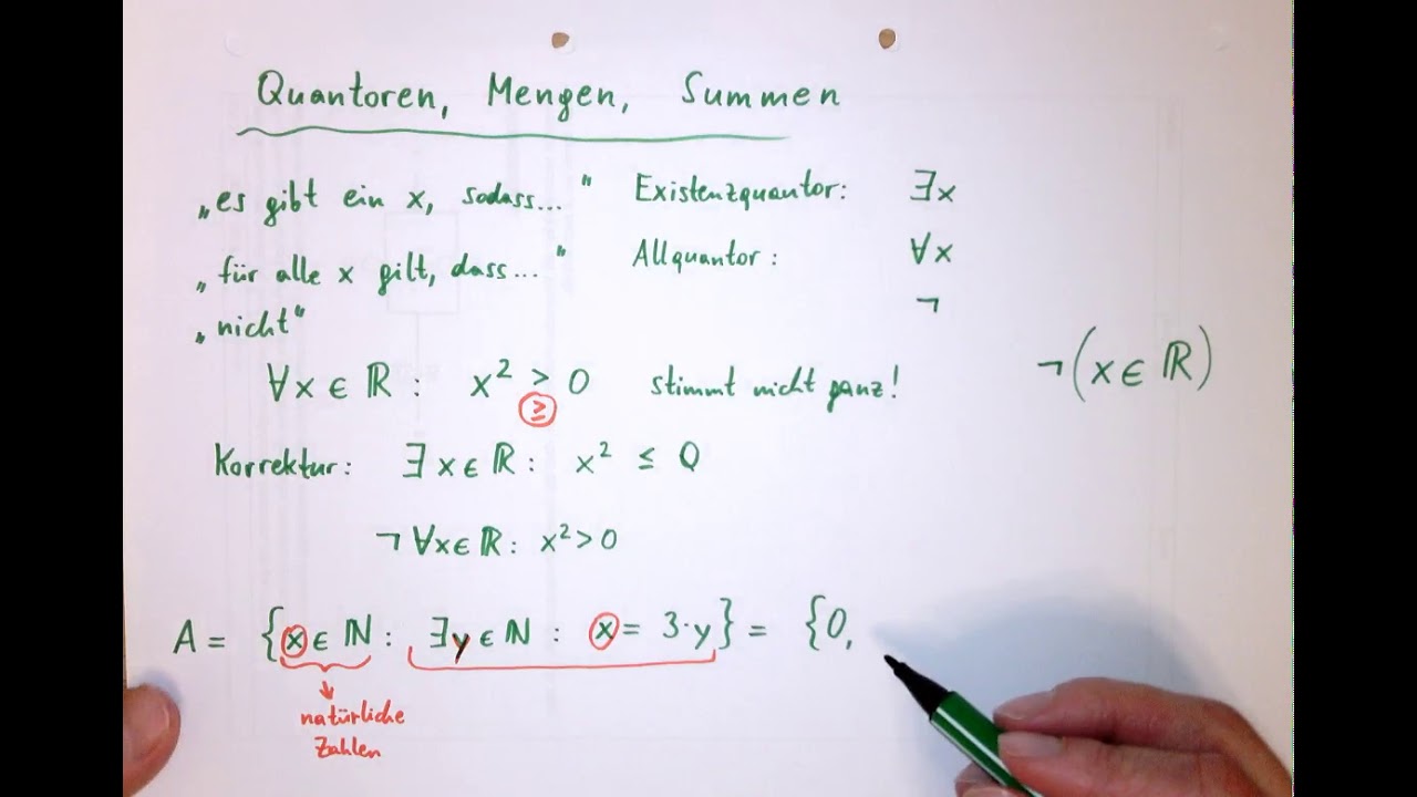 E3-1 Quantoren, Mengen- und Summenschreibweise (Summenoperator)