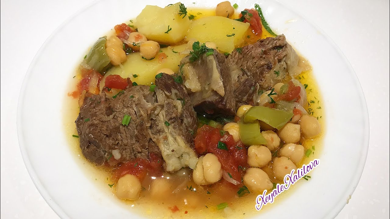 AZƏRBAYCAN MİLLİ MƏTBƏXİNDƏN BOZBAŞ YEMƏYİ.NOHUTLU,PATATESLİ ET YEMEYİ.БОЗБАШ АЗЕРБАЙДЖАНСКАЯ КУХНЯ.