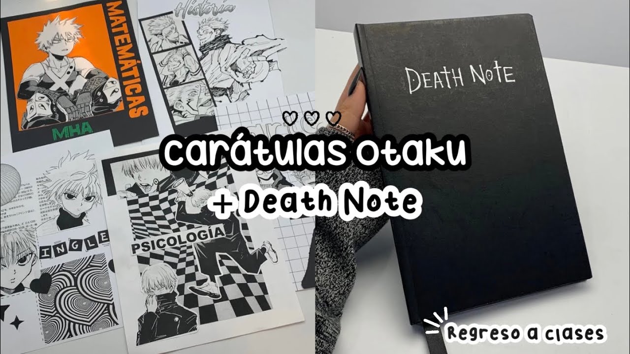 Carátulas otaku + Como hacer una Death note fácil🧡🖤 ~regreso a clases~