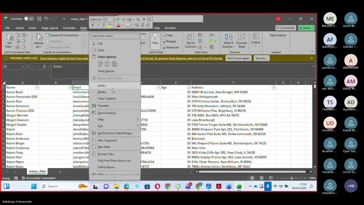 Free Data Analysis using Excel 2026 Week 3