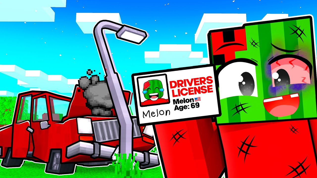 Дыня пошла в автошколу в Minecraft