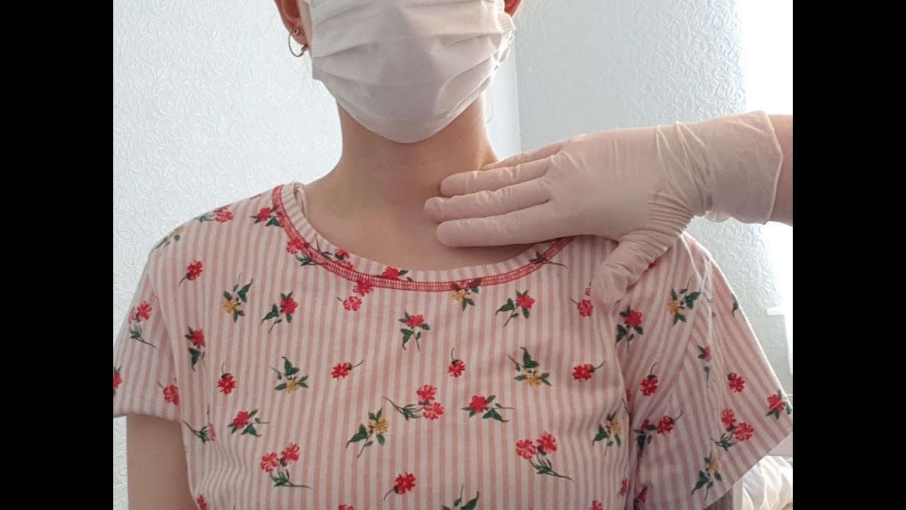 asmr real person medical examination appointment role play with gloves neck shoulders arms typing