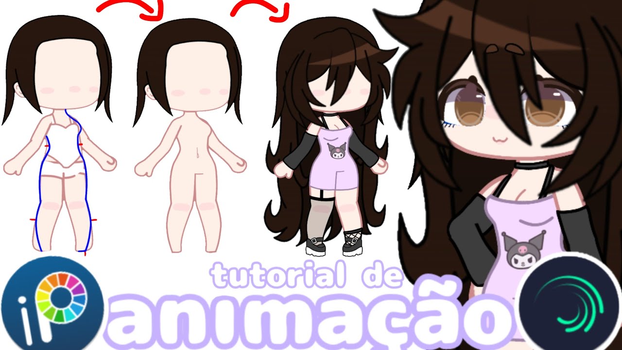 tutorial de animação no Alight Motion e também tutorial de como fazer esse corpinho :3 ❤️✨🌸 gacha