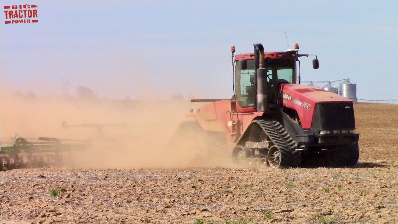 CASE IH 535 QUADTRAC Tractor Working on Spring Tillage 40ft Per Pass