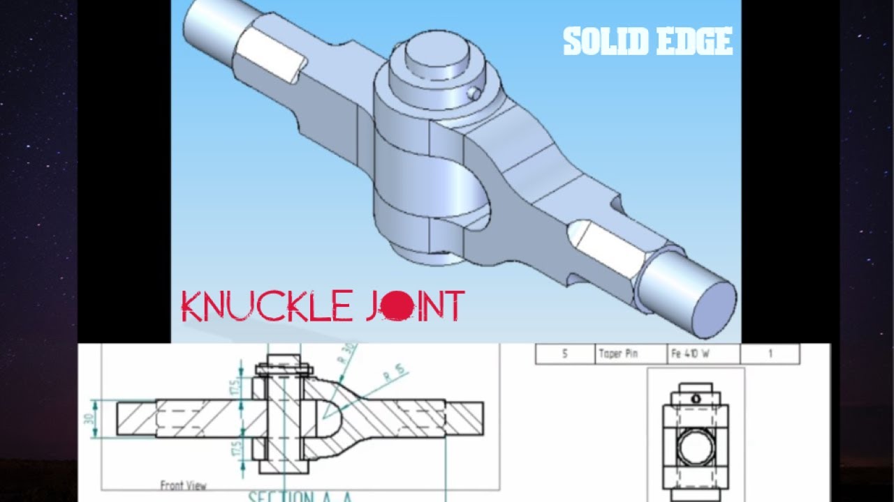 KNUCKLE JOINT |SOLID EDGE| LEARN AND DRAW |
