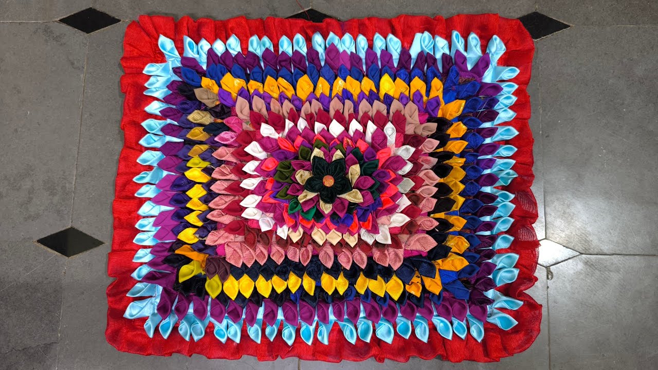 Beautiful prayer mat making at home / Sitting mat making / Designer Pooja aasan kaise banaye