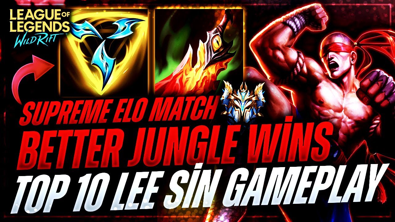 WILD RIFT: TOP 10 LEE SIN CARRY BEST JUNGLER SOVEREIGN RANK GAMEPLAY