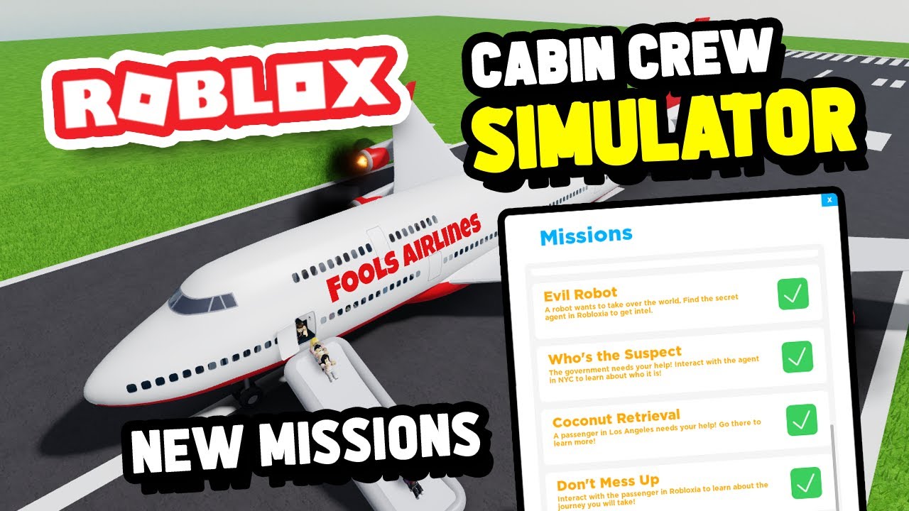 Выполнение 6 НОВЫХ МИССИЙ в Cabin Crew Simulator (Roblox)