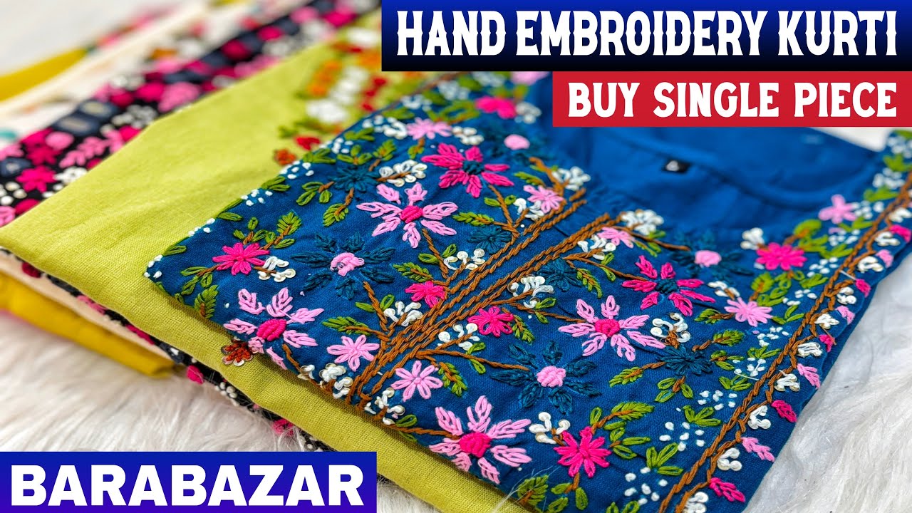 Kolkata Hand Embroidered Kurti & Knot Work Kurti Manufacturer // Barabazar Kurti Wholesale Market
