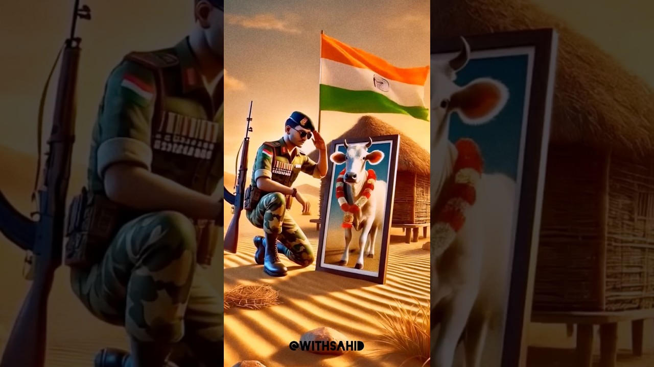 Honest cow and army man beautiful story new song #shorts #cow #army