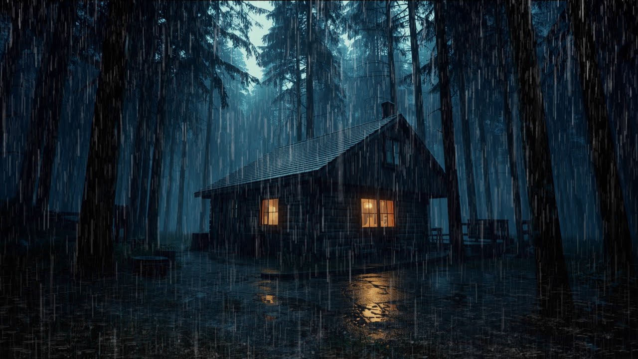 Soothing Night Rain & Thunder 🌧️ Natural White Noise for Sleep