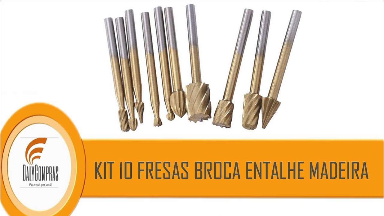 Kit 10 Fresas Brocas Entalhe Madeira Micro Ret&iacute;fica Dremel