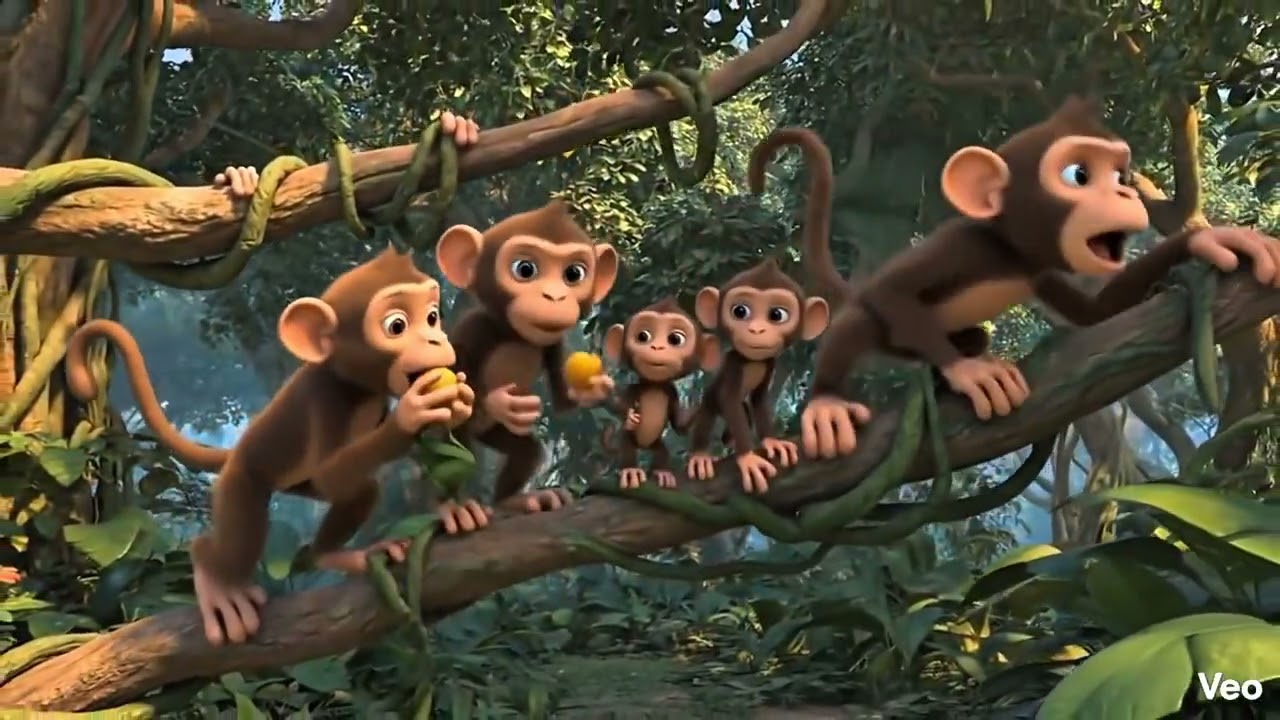 Aventuras dos macacos na floresta com Lili e Amia! 🐒🌳 #VovodaAI #Animais #EducaçãoInfantil