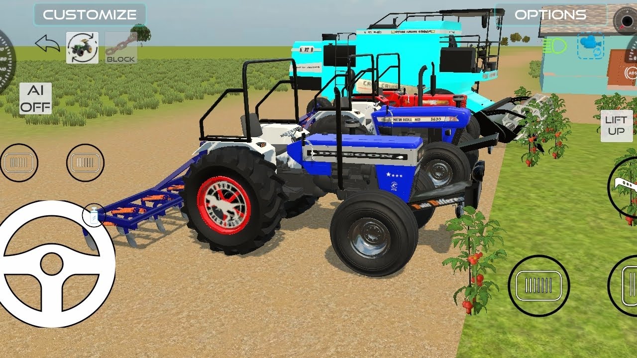 Swaraj 744 New Holland 3630 Tractor 🌾🚜 Indian Kisan desi farming Tractor GTA V game 🎯