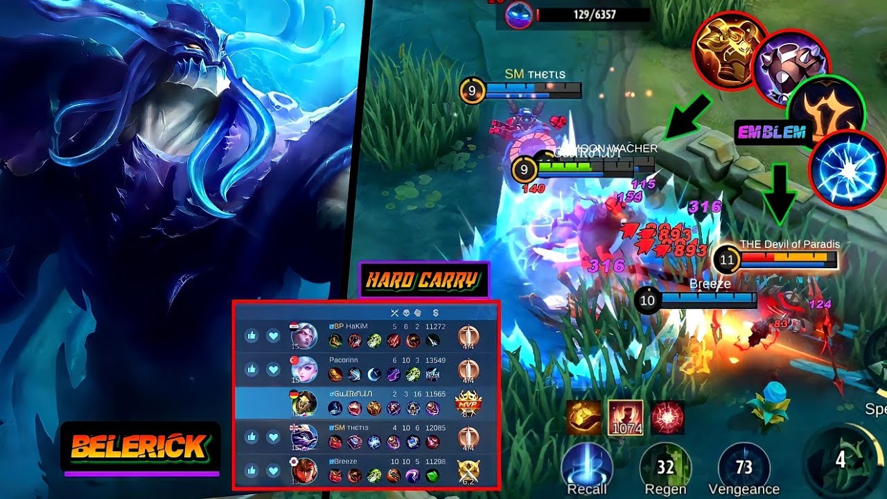 MLBB GUARDIAN + HARD CARRY TEAM WITH BELERICK ** OP BELERICK  #mlmeta #mlbbbelerick