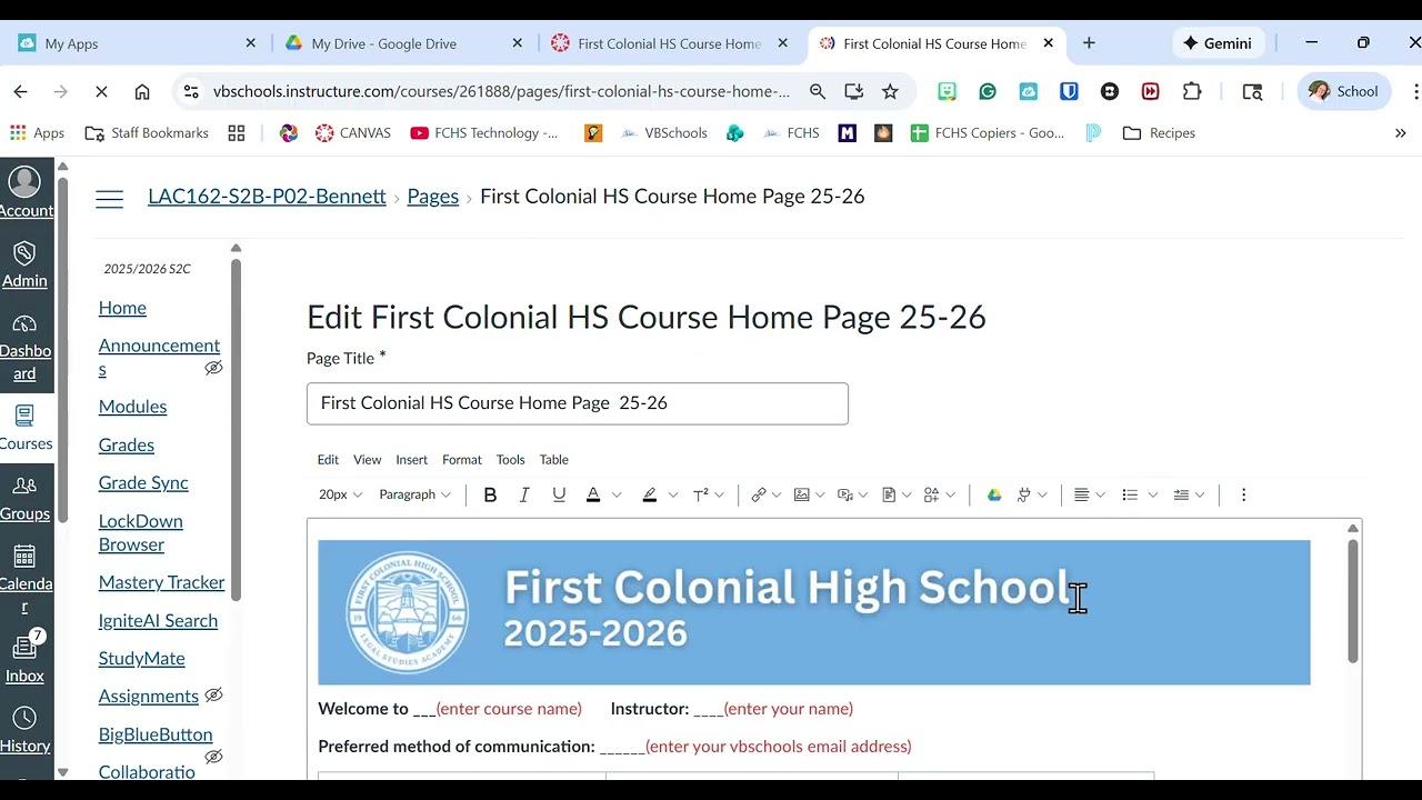 How to Edit Canvas Home Page Info