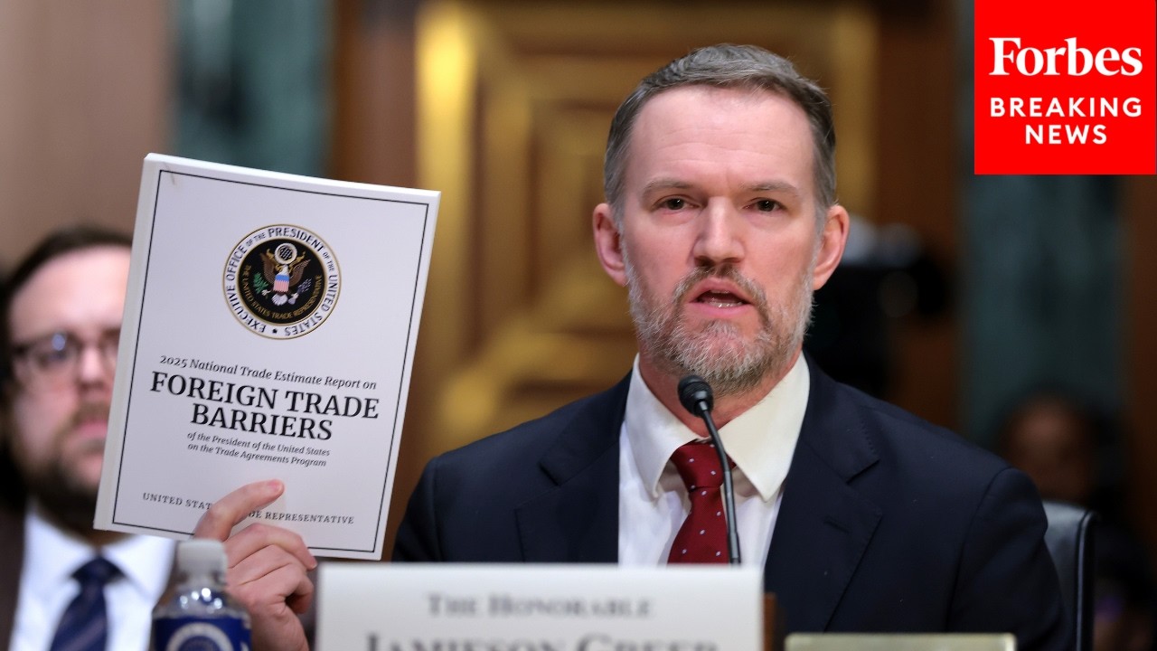 Торговый представитель США Джеймисон Грир защищает политику Трампа перед Финансовым комитетом Сената