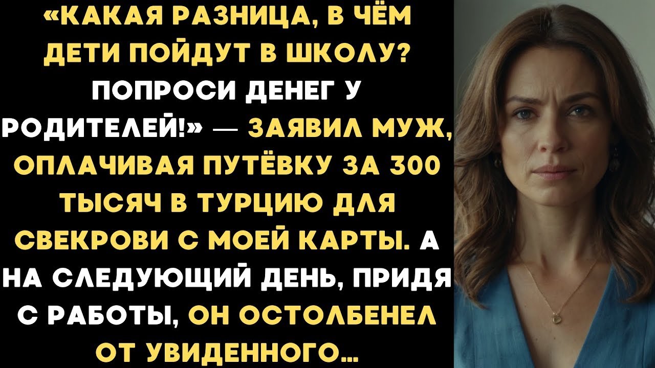 Какая разница, в чём дети пойдут в школу? Займи денег у мамы! — заявил муж, оплачивая свекрови отдых