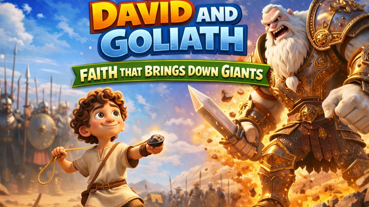 David and Goliath | How Faith Defeated the Giant | @biblejujukids