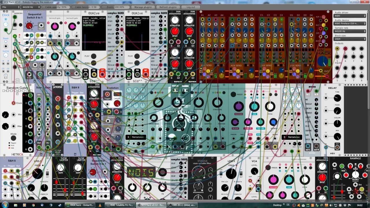VCV Rack / Robots Cleaning The Cave / Generative Ambient Patch / Synthikat