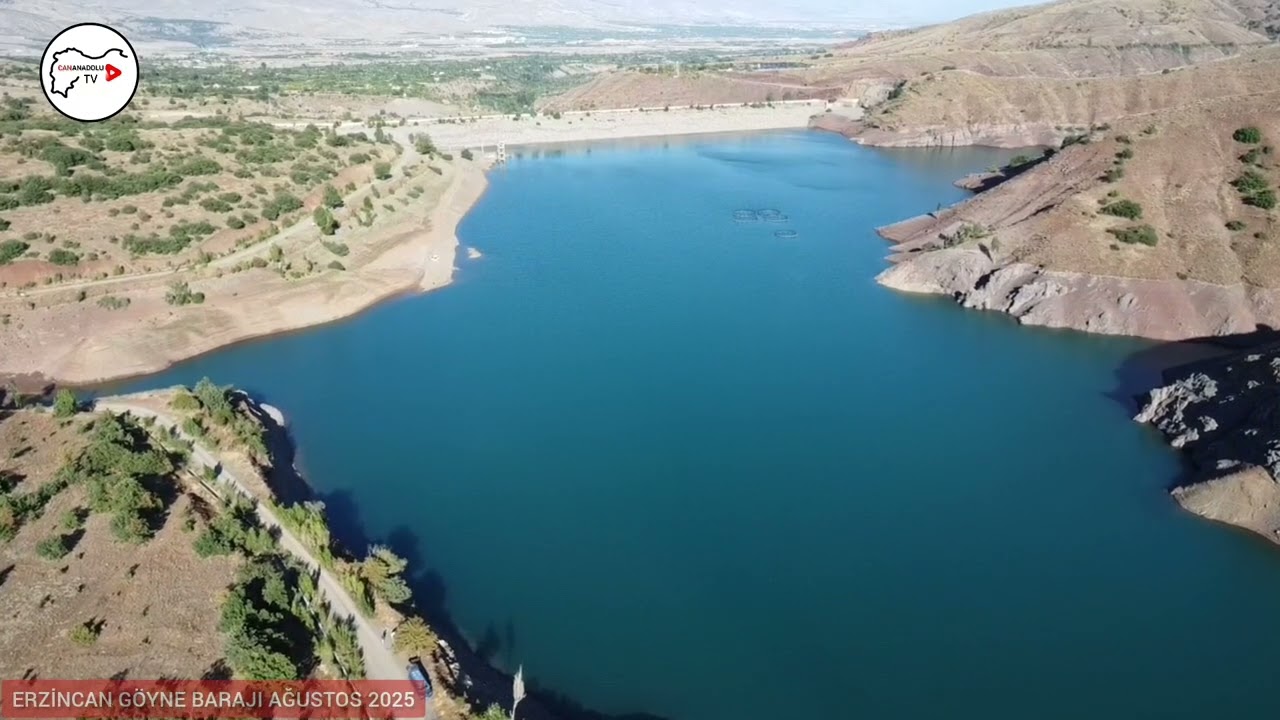 Erzincan Göyne Barajına 200 bin sazan balığı bırakıldı. Ağustos 2025 Drone Çekimi