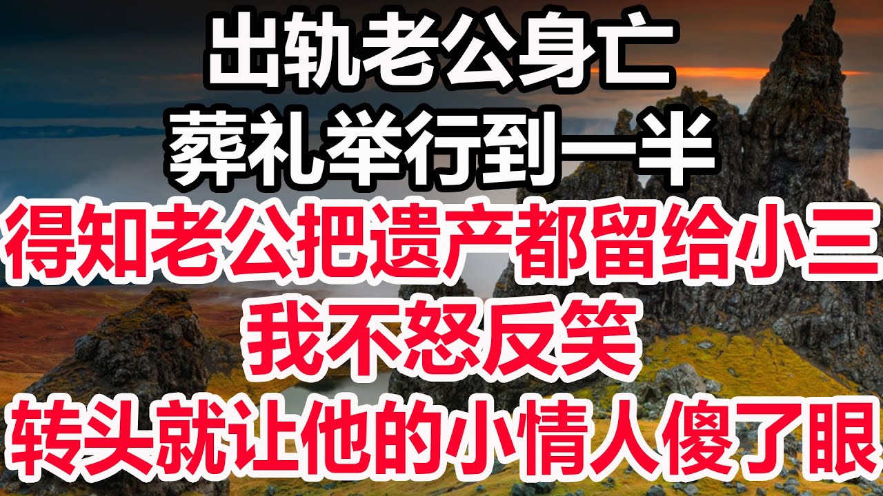 出轨老公身亡,葬礼举行到一半,得知老公把遗产都留给小三,我不怒反笑,转头就让他的小情人傻了眼