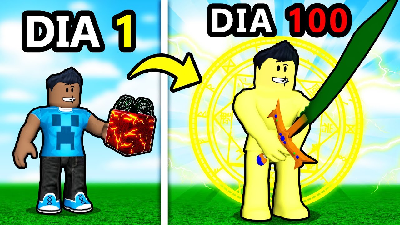 Passei 100 Dias no Blox Fruits