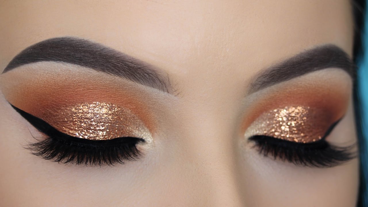 Copper Glitter Eye Makeup Tutorial