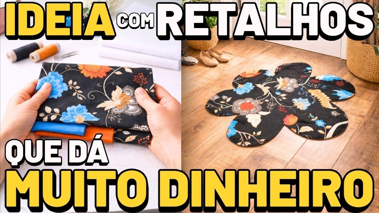 TAPETE de RETALHOS Passo a Passo FÁCIL e RÁPIDO para GANHAR DINHEIRO com Costura