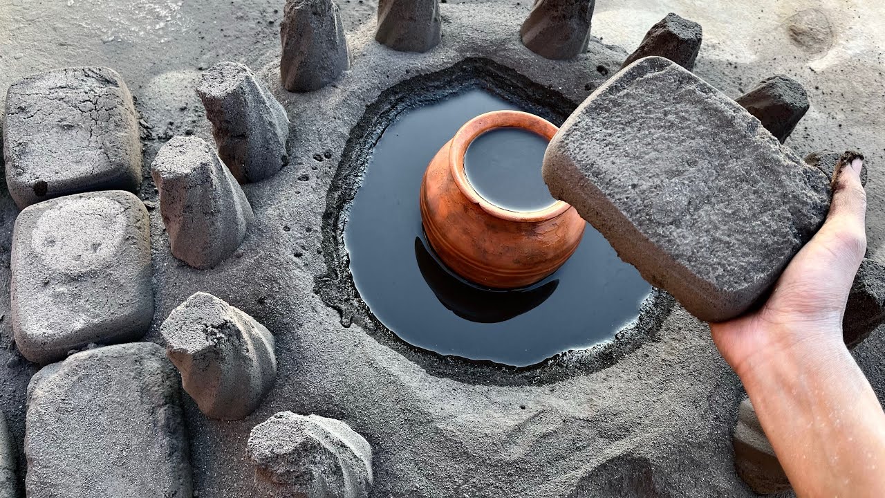 ASMR | New Black Sand Floor and Mini Claypot Pool crumbling | Tutorial Results 