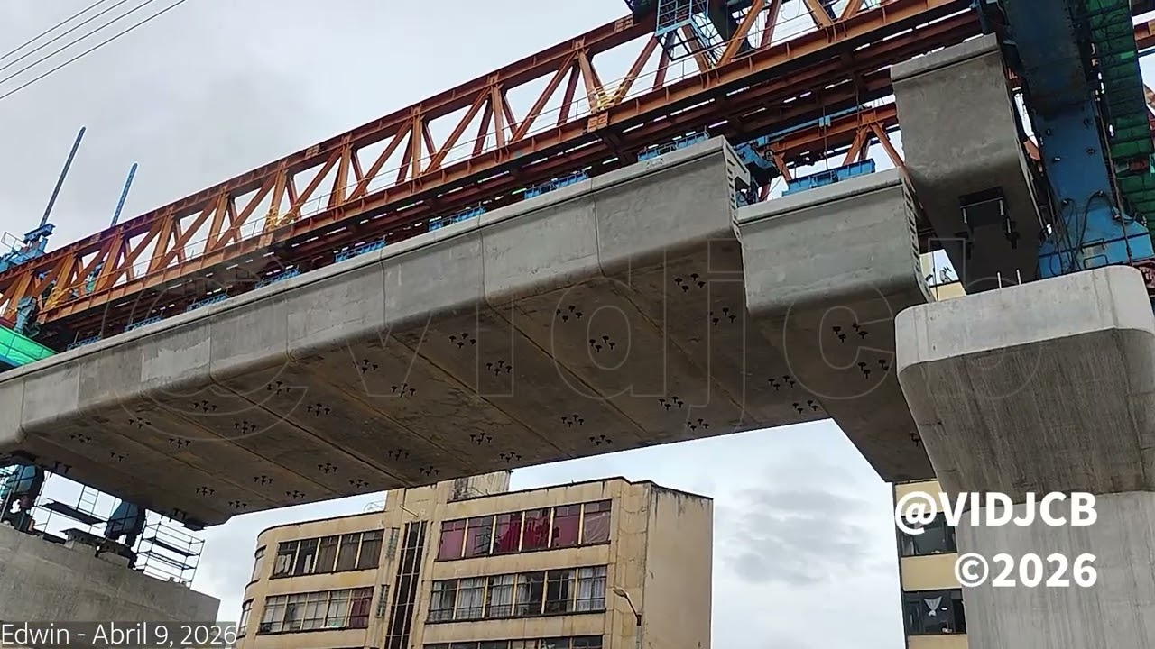 Viga Lanzadora SENA Primer vano listo para tensi&oacute;n Metro de Bogot&aacute; WF5 Abril 10 2026