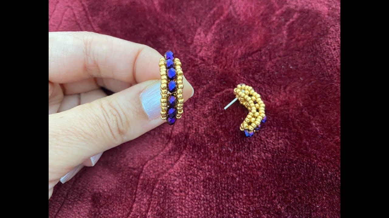 Stylish Stud Earrings || DIY Beaded Earrings || DIY post earrings || How to make Beaded Earrings