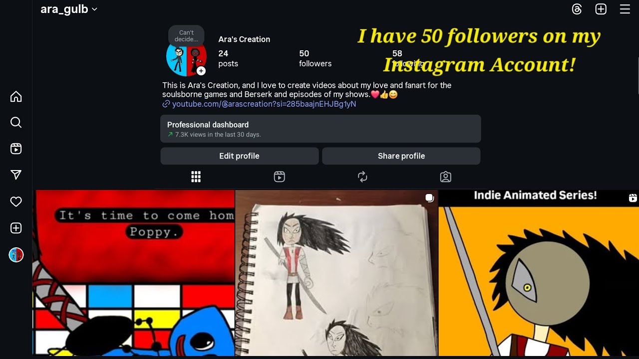 I have 50 followers on my Instagram Account(READ THE DESCRIPTION PLEASE)!