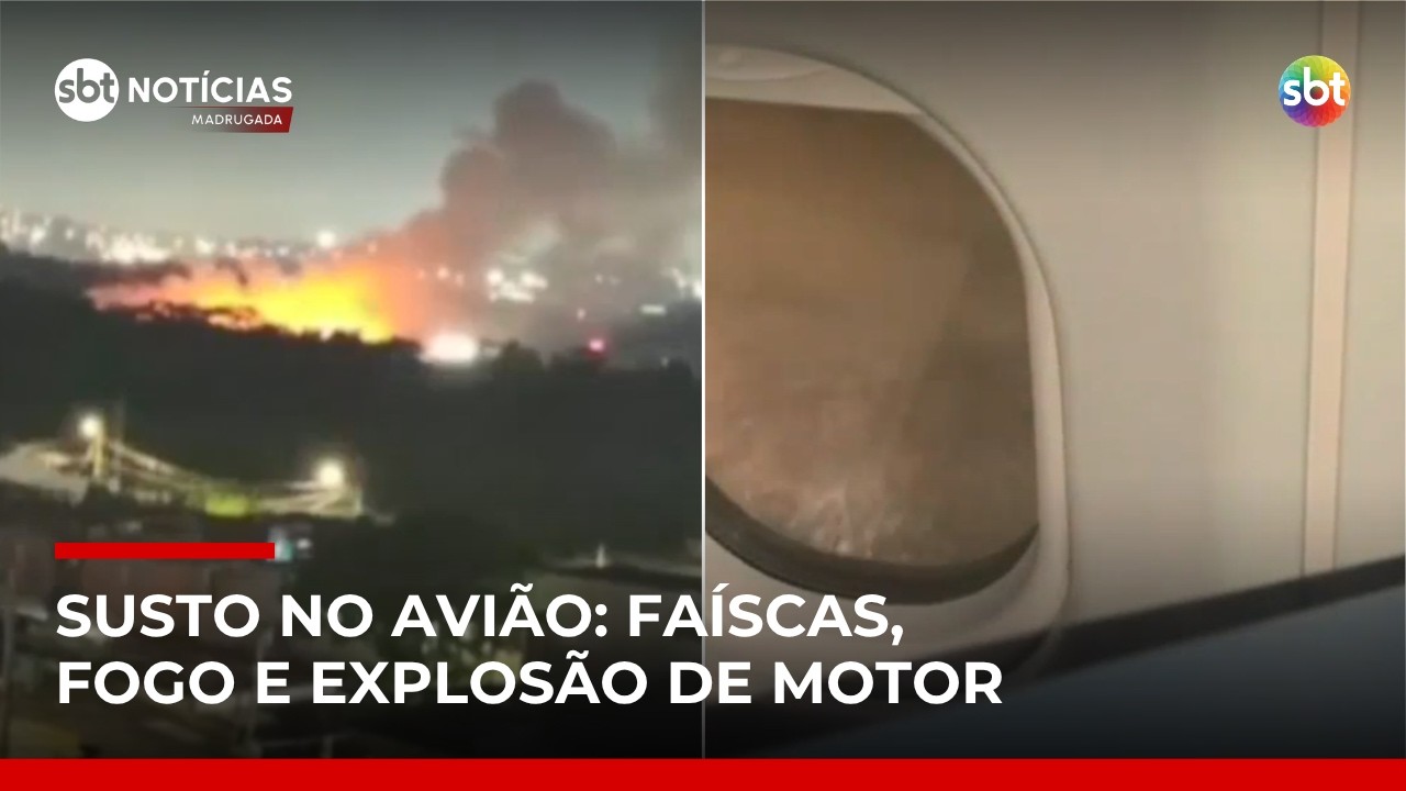 SP: motor de avi&atilde;o explode ap&oacute;s decolagem e provoca pouso de emerg&ecirc;ncia em Guarulhos |#SBTNot&iacute;cias
