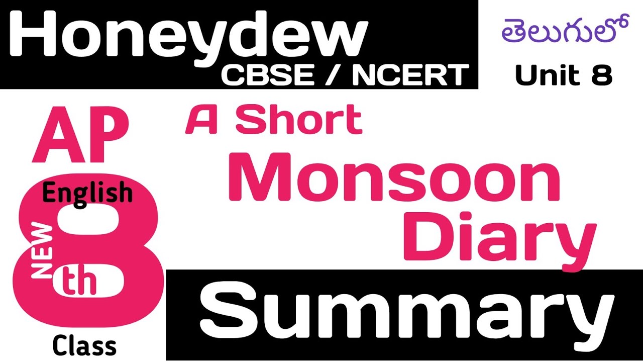 A Short Monsoon Diary in Telugu I AP CBSE 8th Class English