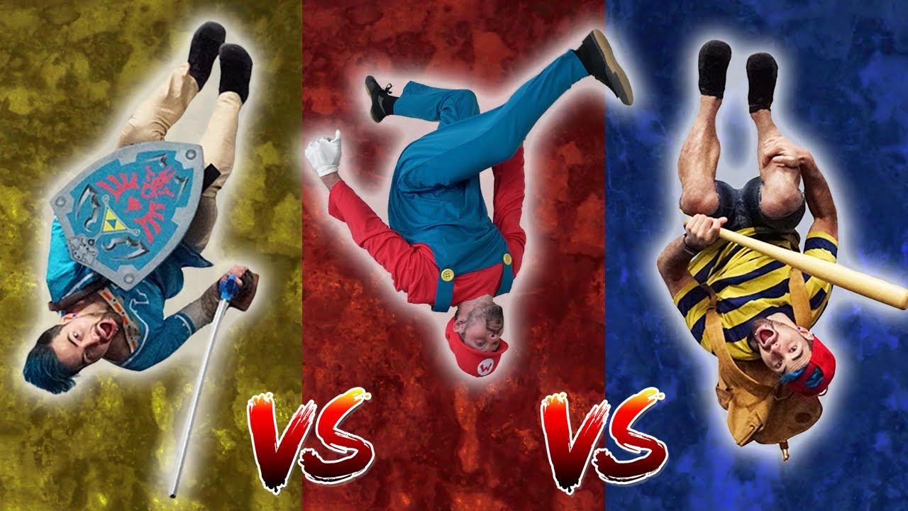Super Smash Bros Ultimate Parkour In Real Life (Mario VS Link VS Ness)