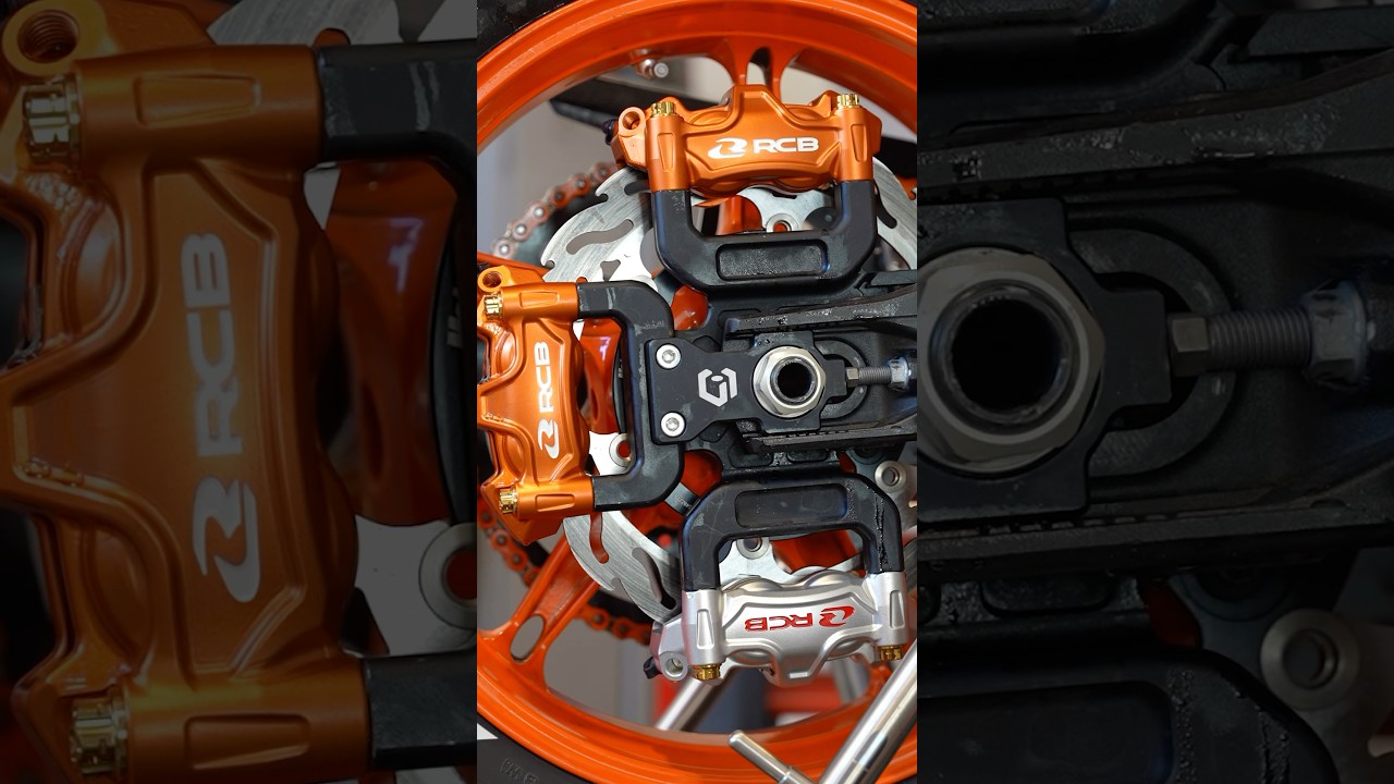 Stunt bike build with RCB prototype 4-piston brake calipers #motorcycle #stuntbike #vlog
