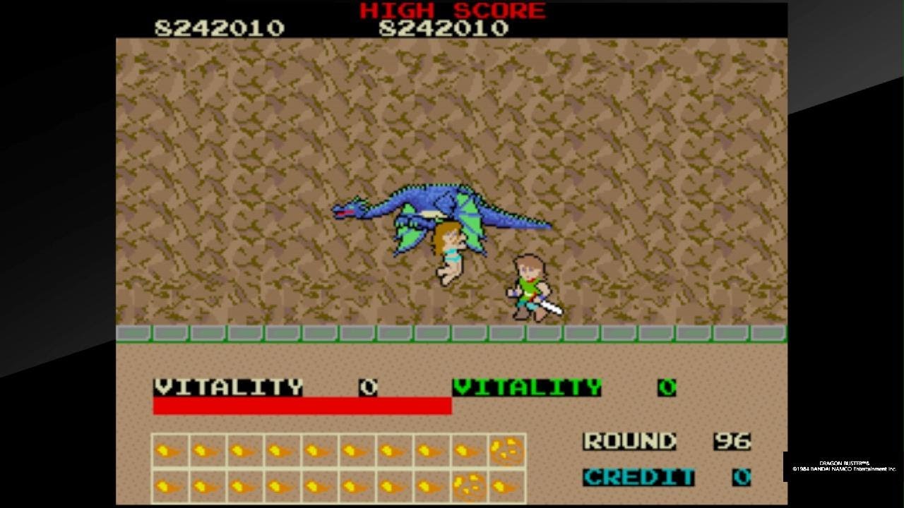 アーケードアーカイブス　ドラゴンバスター　GIVE  UP  到達しました